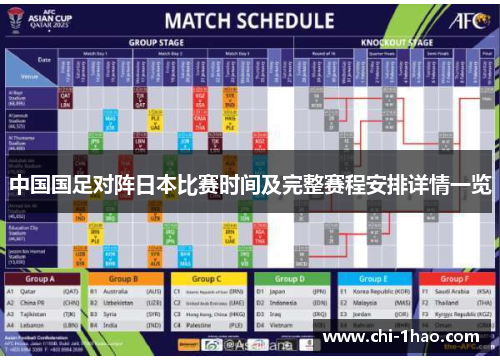 中国国足对阵日本比赛时间及完整赛程安排详情一览 中国国足对阵日本比赛时间及完整赛程安排详情一览